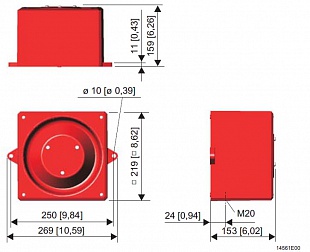 Электронная многотональная сирена YA80/D/RF/WR (24V DC)